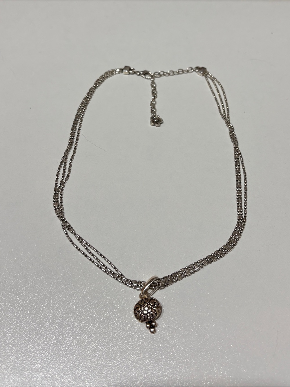 ExVoto Vintage Elizabeth Adams Jenny Multi-Strand Ball & Bar Silver Necklace Set